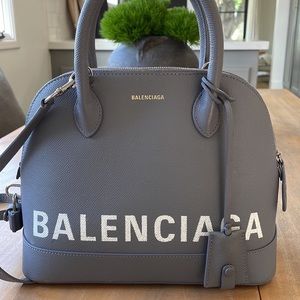 BALENCIAGA Ville Small Logo Calfskin Top-
Handle Bag